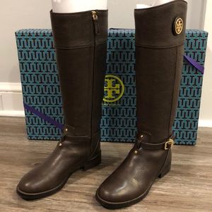 Tory Burch Teresa Riding Boot Tumbled Leather